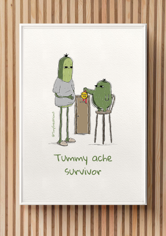 Tummy Ache Original Print