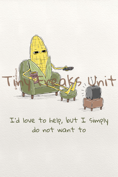I'm Not Helping Original Print