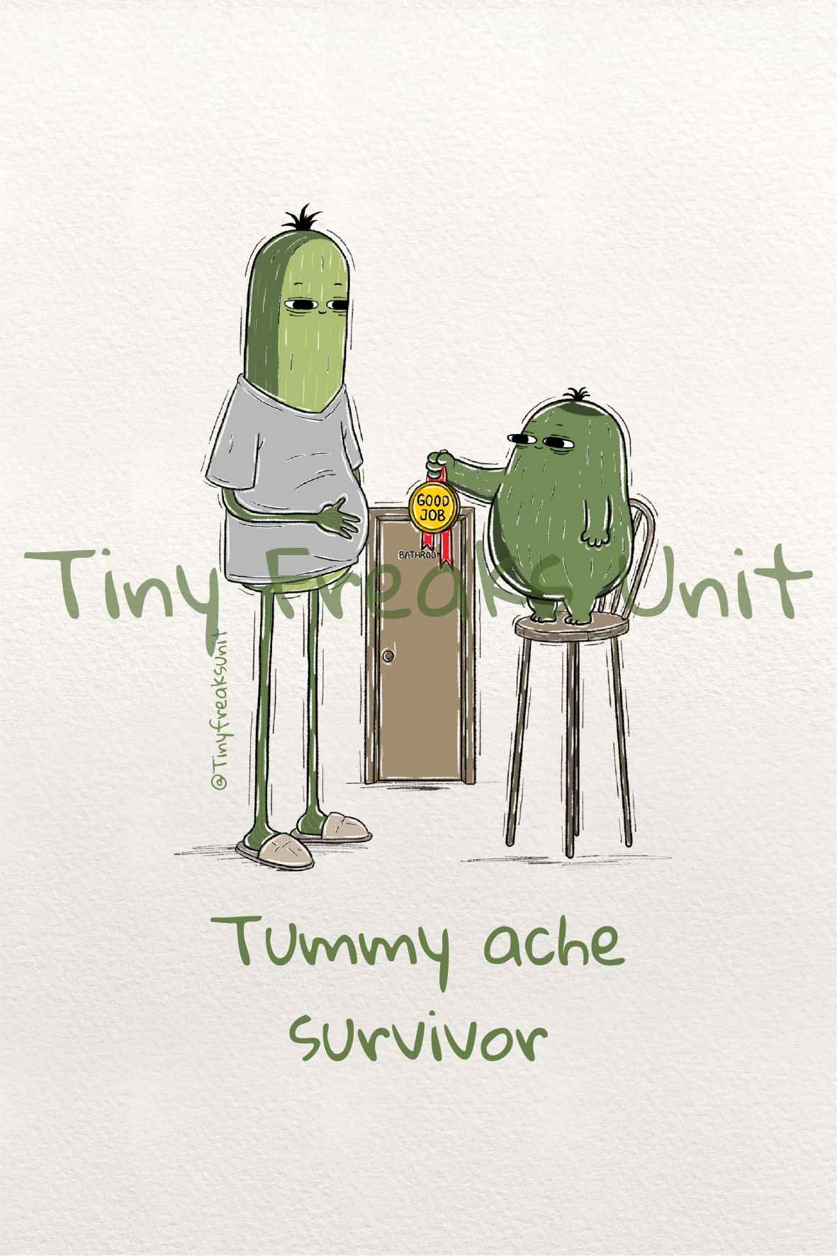 Tummy Ache Original Print